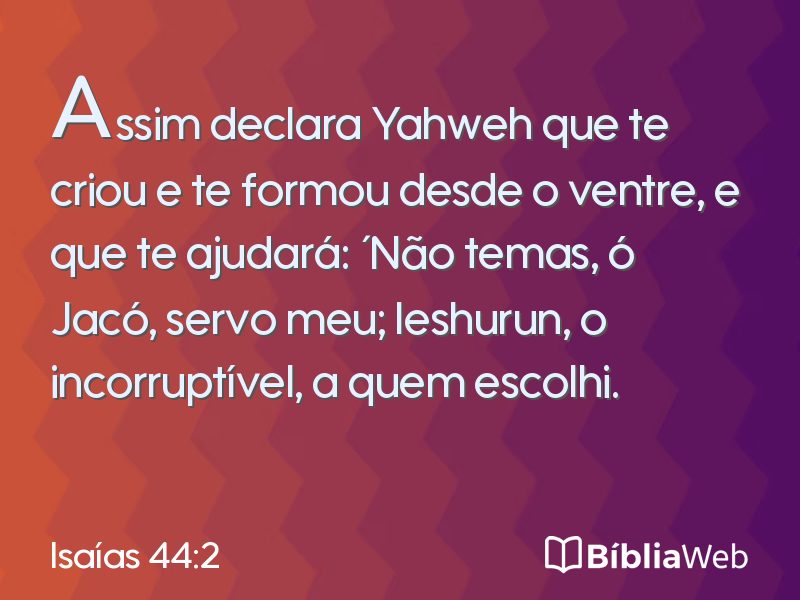 Isaías 44:2 em imagem para compartilhar