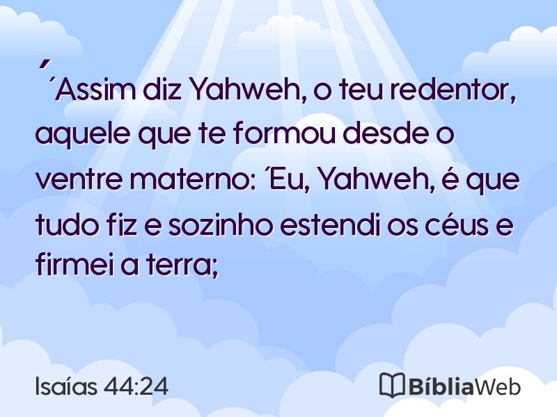 Isaías 44:24 em imagem para compartilhar