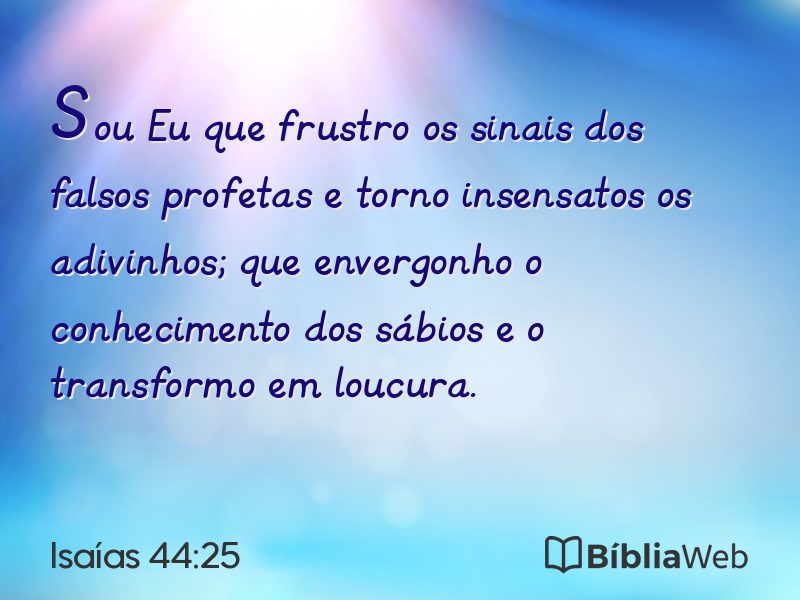 Isaías 44:25 em imagem para compartilhar