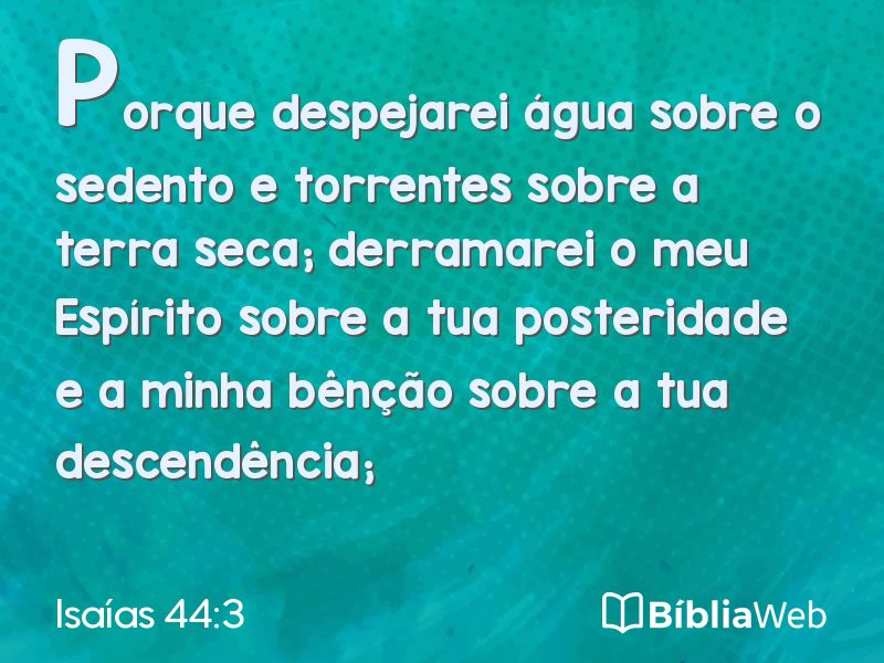Isaías 44:3 em imagem para compartilhar