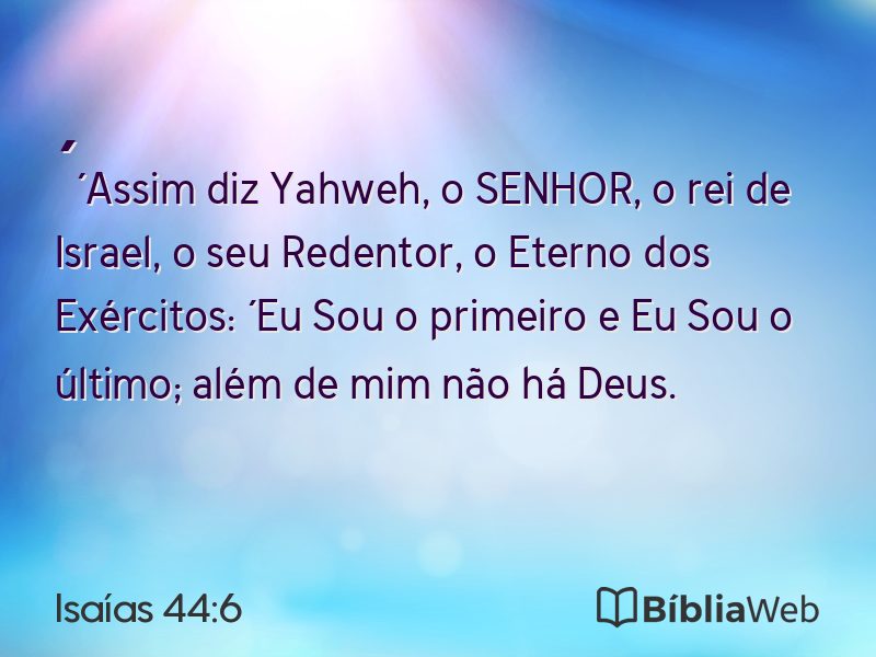 Isaías 44:6 em imagem para compartilhar