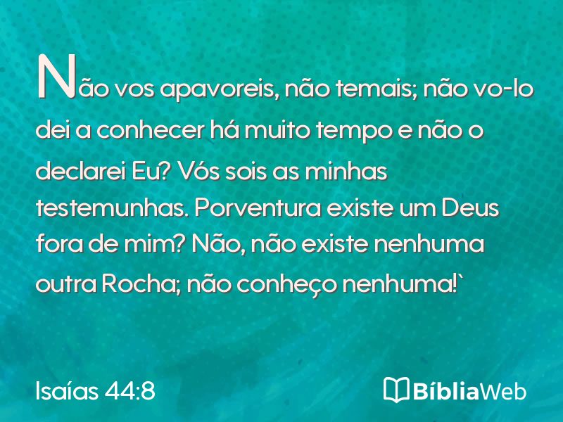 Isaías 44:8 em imagem para compartilhar