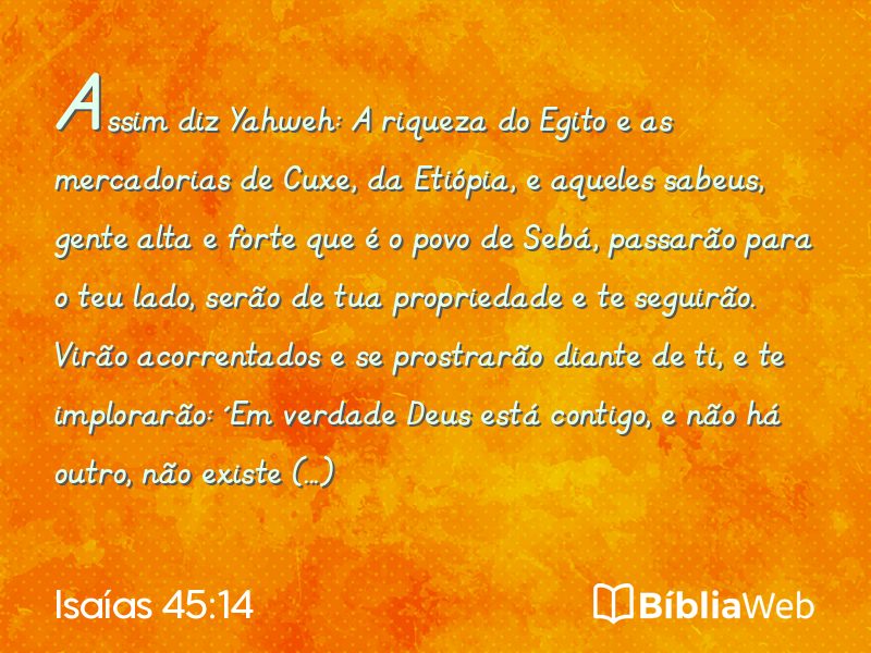 Isaías 45:14 em imagem para compartilhar