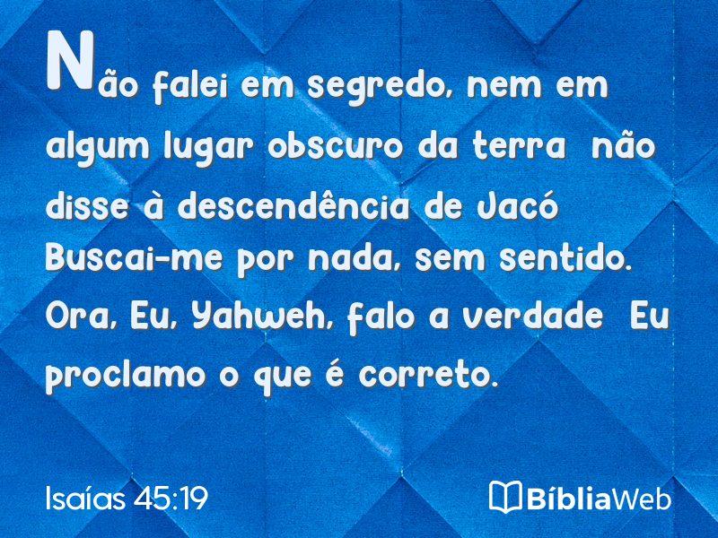 Isaías 45:19 em imagem para compartilhar