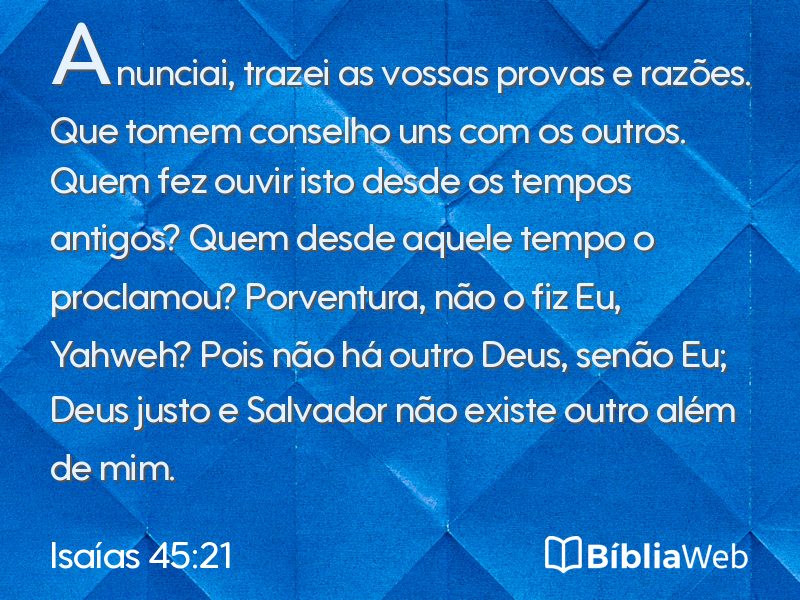 Isaías 45:21 em imagem para compartilhar