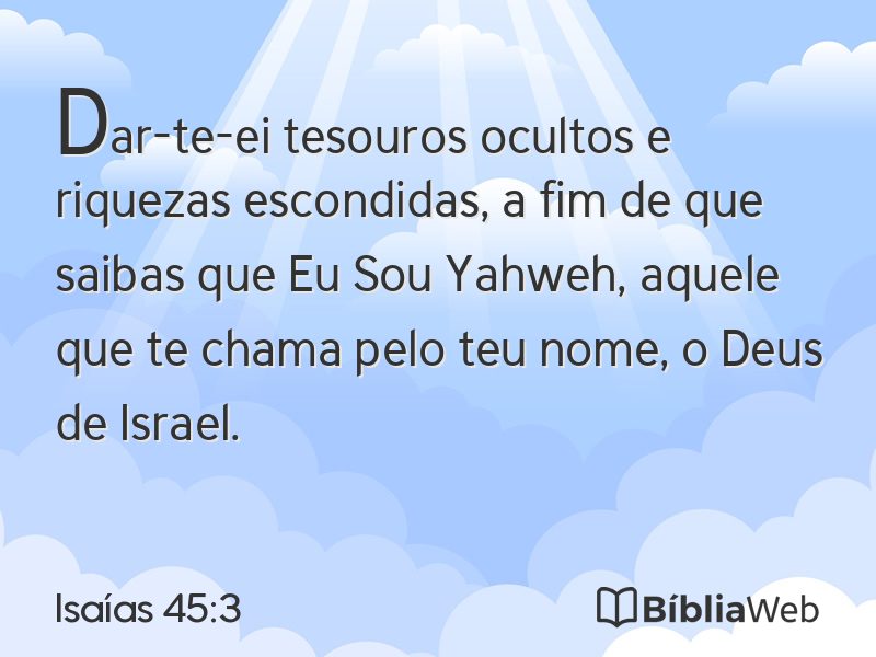 Isaías 45:3 em imagem para compartilhar