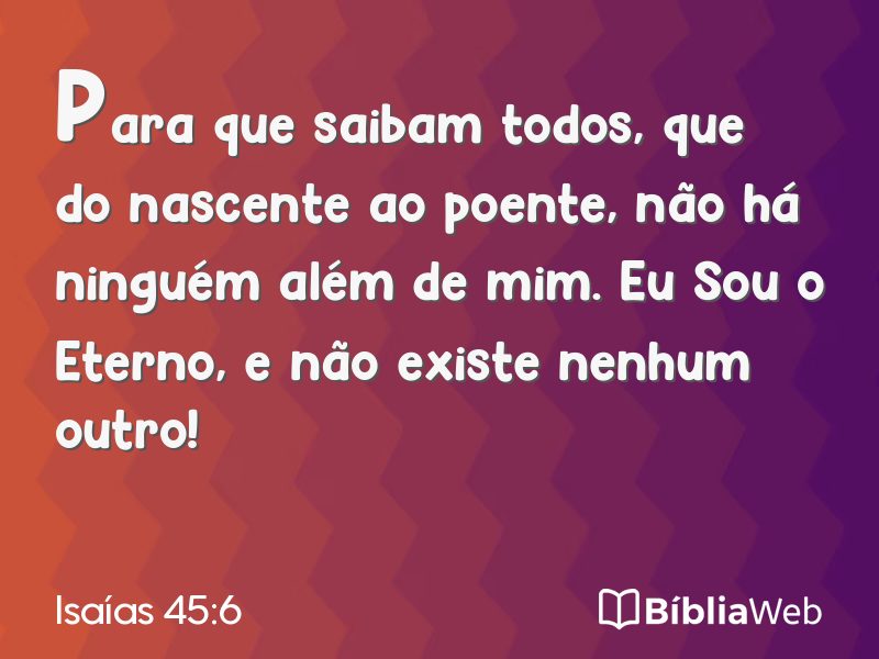 Isaías 45:6 em imagem para compartilhar