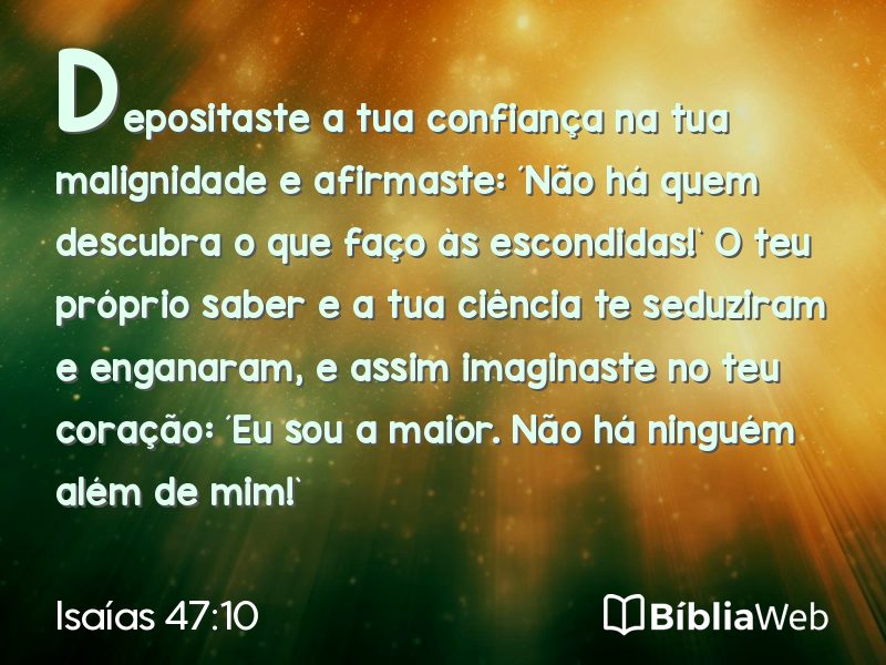 Isaías 47:10 em imagem para compartilhar