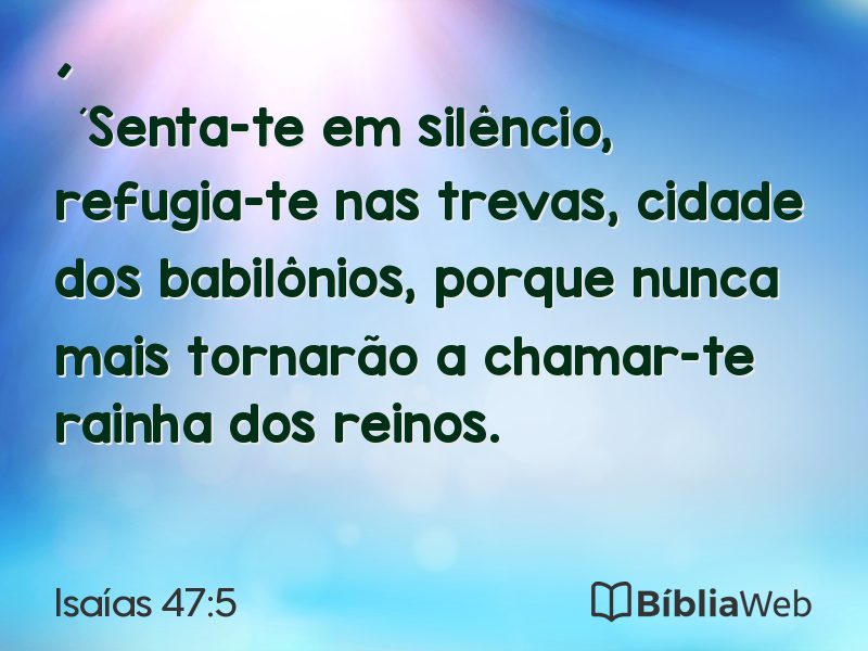 Isaías 47:5 em imagem para compartilhar