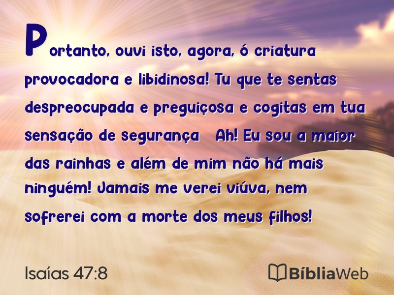 Isaías 47:8 em imagem para compartilhar