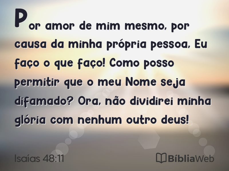 Isaías 48:11 em imagem para compartilhar
