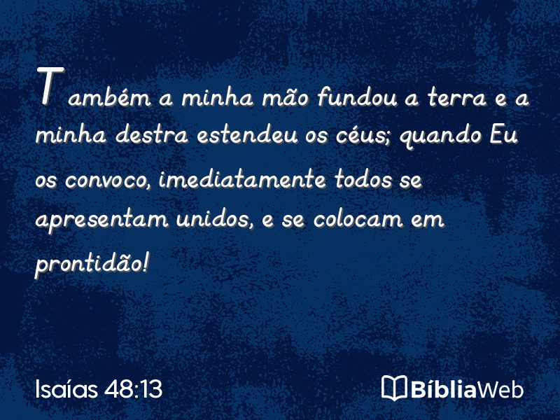 Isaías 48:13 em imagem para compartilhar