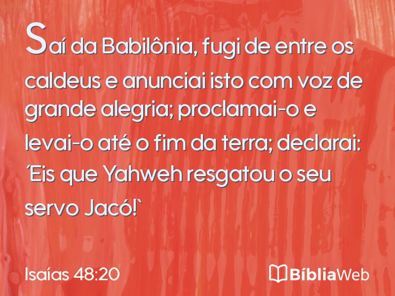 Isaías 48:20 em imagem para compartilhar