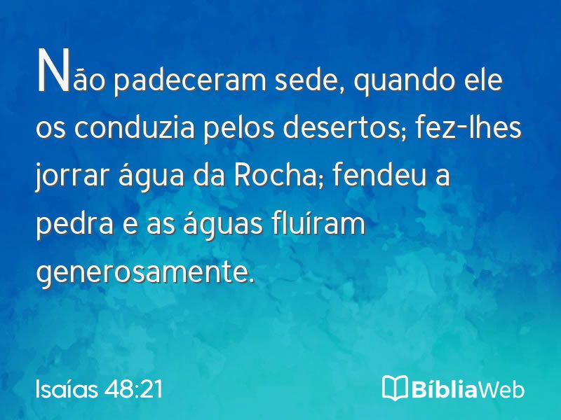 Isaías 48:21 em imagem para compartilhar