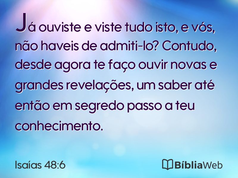Isaías 48:6 em imagem para compartilhar