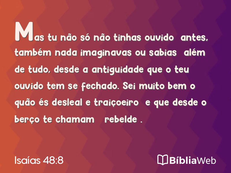 Isaías 48:8 em imagem para compartilhar