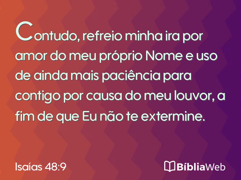 Isaías 48:9 em imagem para compartilhar