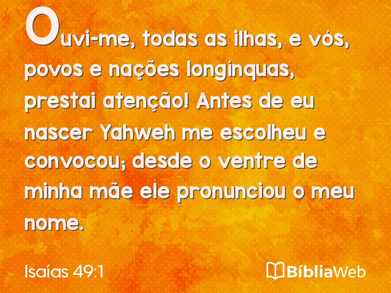 Isaías 49:1 em imagem para compartilhar