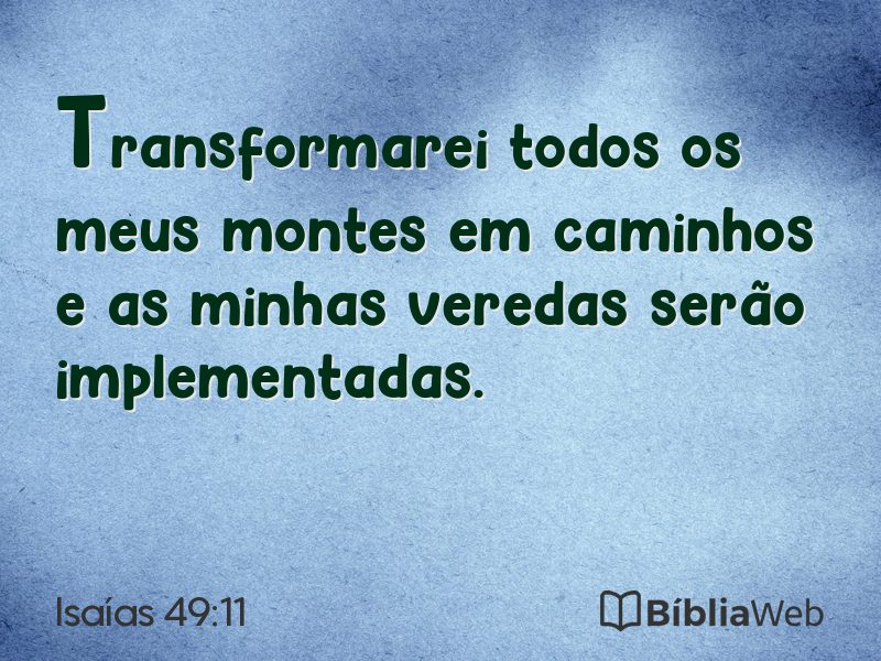 Isaías 49:11 em imagem para compartilhar