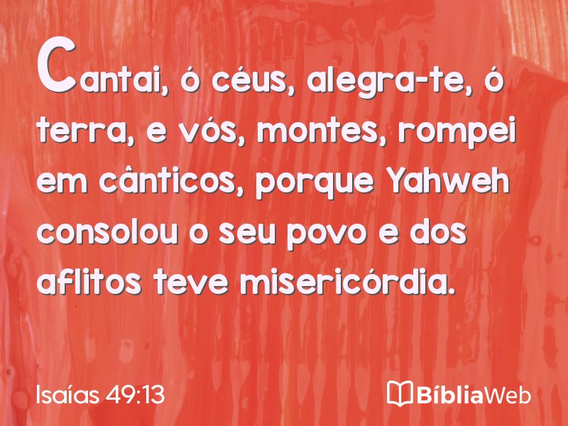 Isaías 49:13 em imagem para compartilhar