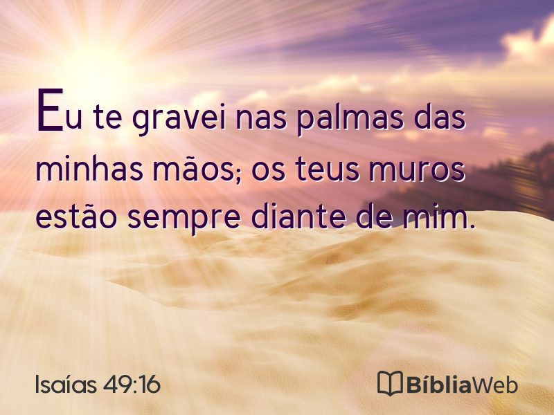 Isaías 49:16 em imagem para compartilhar