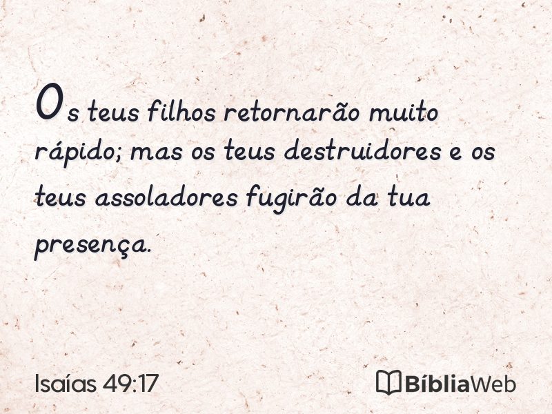 Isaías 49:17 em imagem para compartilhar