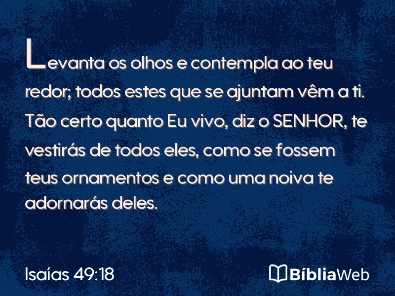 Isaías 49:18 em imagem para compartilhar