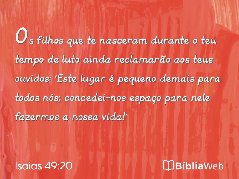 Isaías 49:20 em imagem para compartilhar