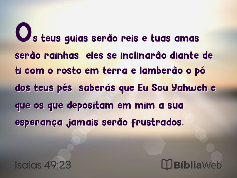 Isaías 49:23 em imagem para compartilhar