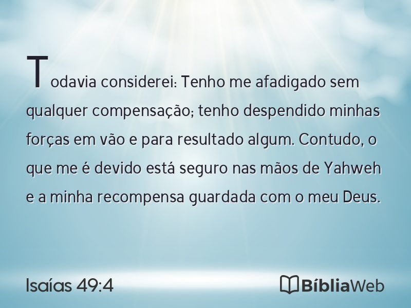 Isaías 49:4 em imagem para compartilhar