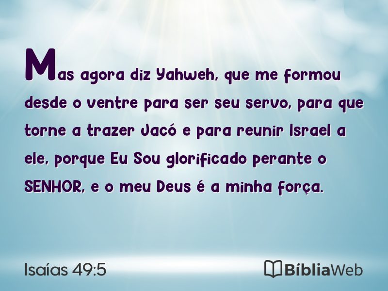 Isaías 49:5 em imagem para compartilhar