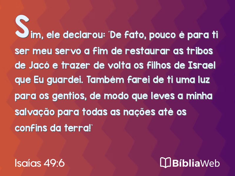 Isaías 49:6 em imagem para compartilhar