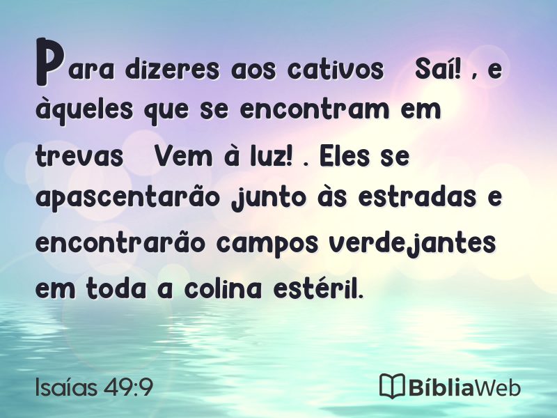 Isaías 49:9 em imagem para compartilhar