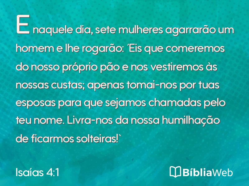 Isaías 4:1 em imagem para compartilhar