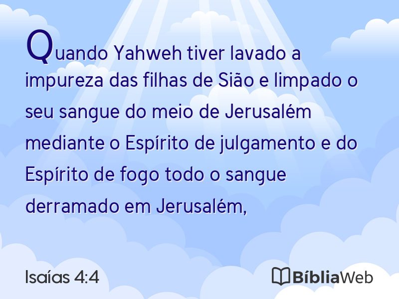 Isaías 4:4 em imagem para compartilhar