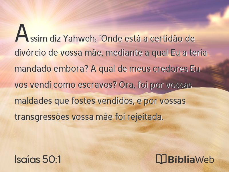 Isaías 50:1 em imagem para compartilhar