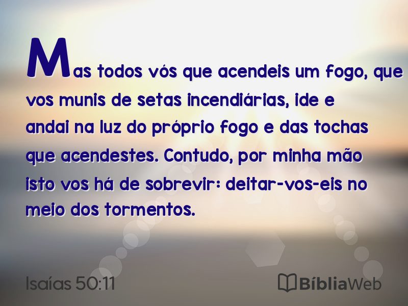 Isaías 50:11 em imagem para compartilhar