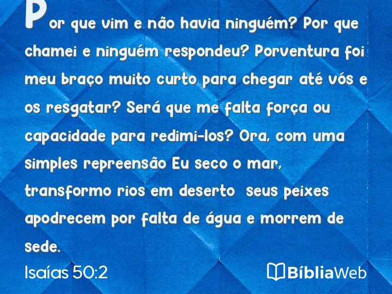 Isaías 50:2 em imagem para compartilhar
