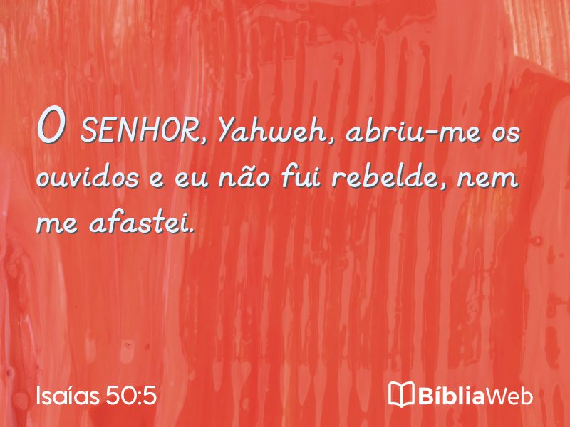 Isaías 50:5 em imagem para compartilhar