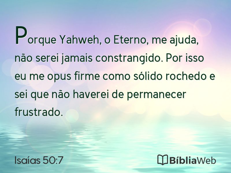Isaías 50:7 em imagem para compartilhar