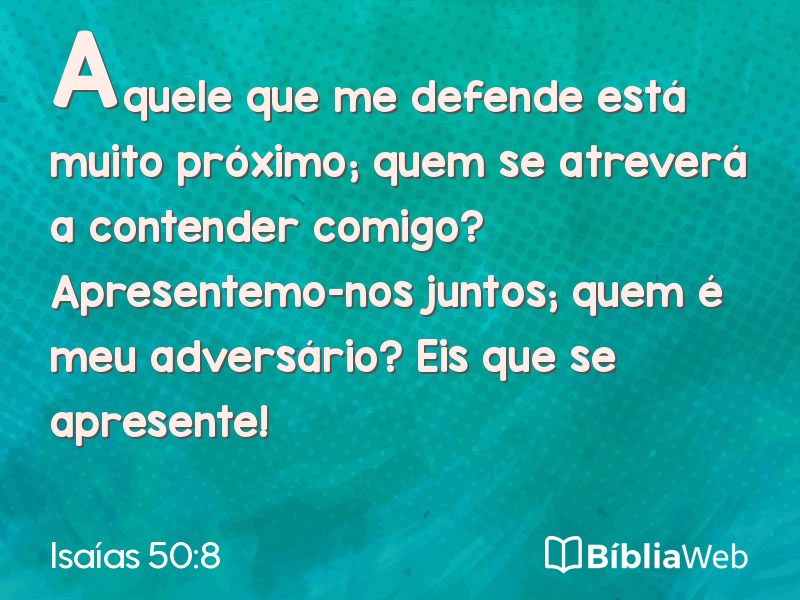 Isaías 50:8 em imagem para compartilhar