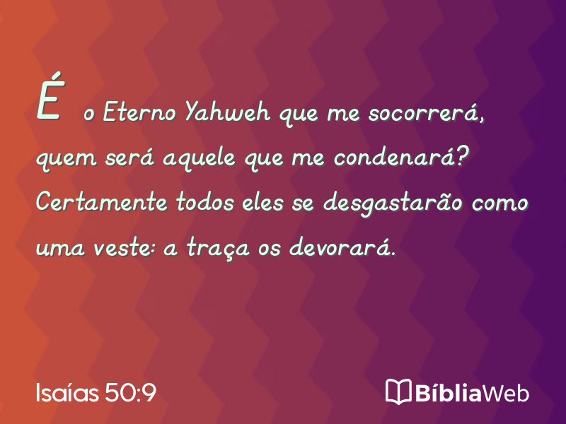 Isaías 50:9 em imagem para compartilhar