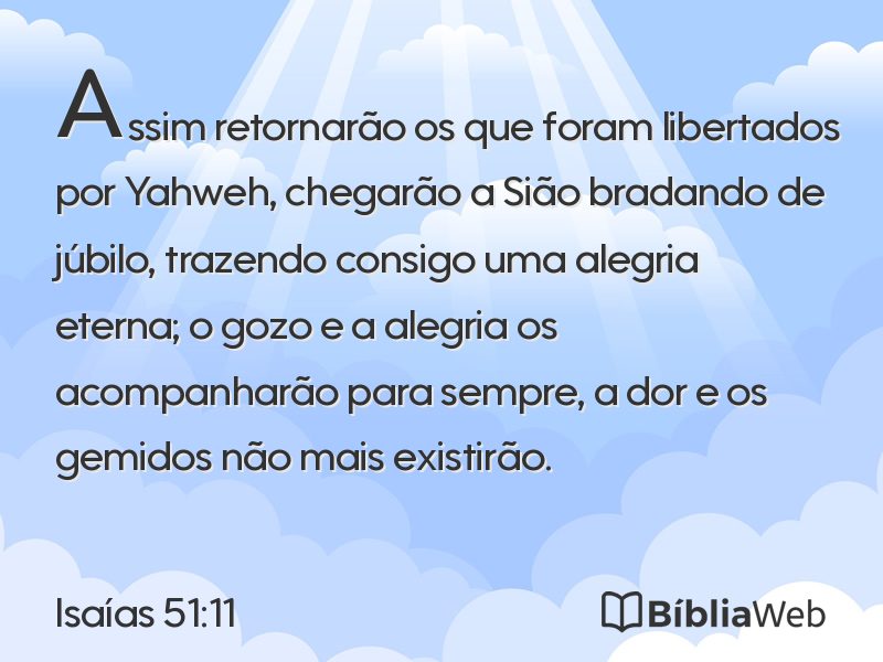 Isaías 51:11 em imagem para compartilhar