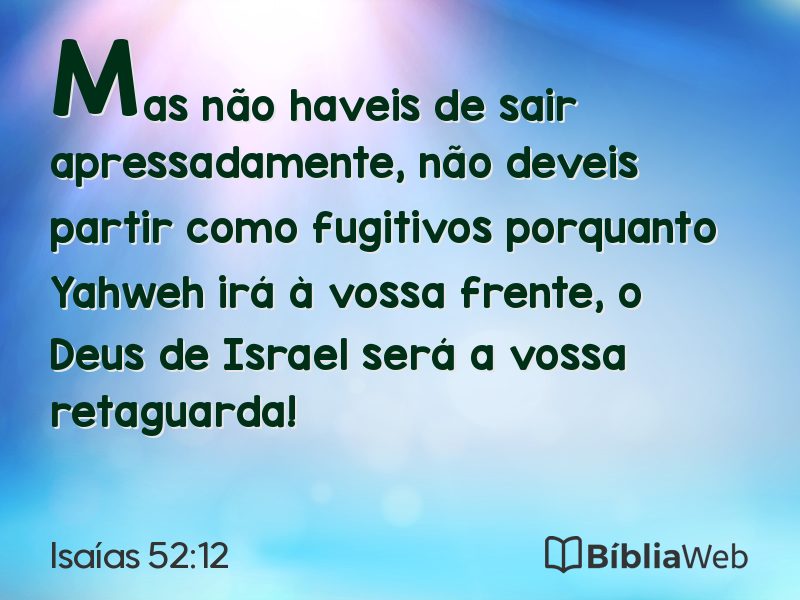 Isaías 52:12 em imagem para compartilhar