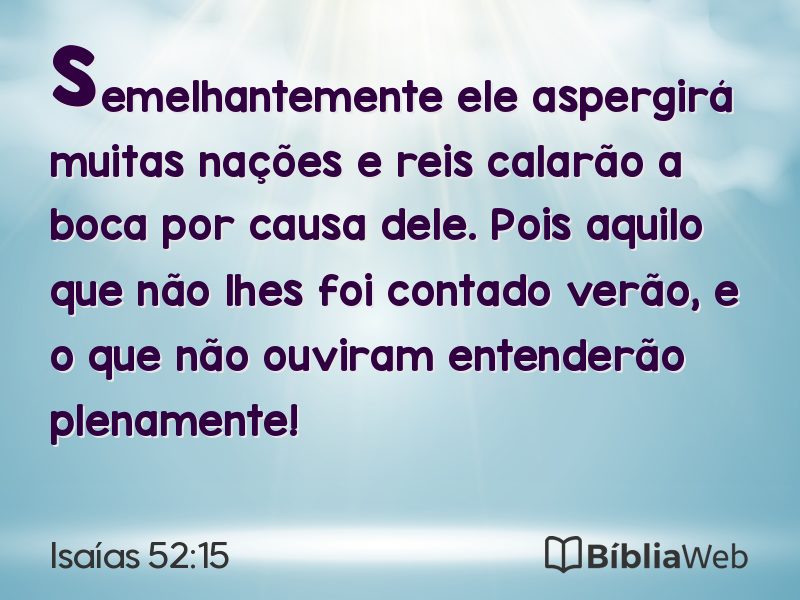 Isaías 52:15 em imagem para compartilhar