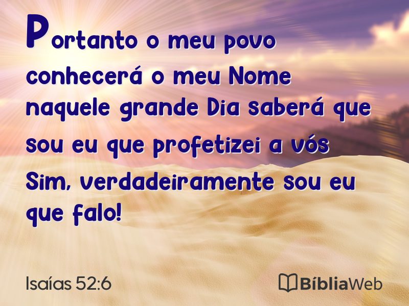Isaías 52:6 em imagem para compartilhar