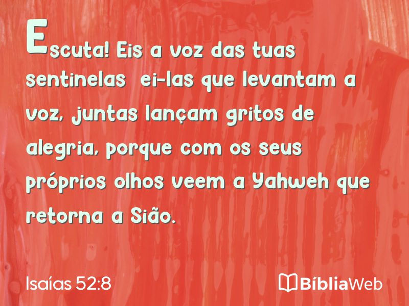 Isaías 52:8 em imagem para compartilhar