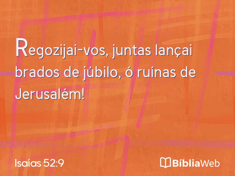 Isaías 52:9 em imagem para compartilhar