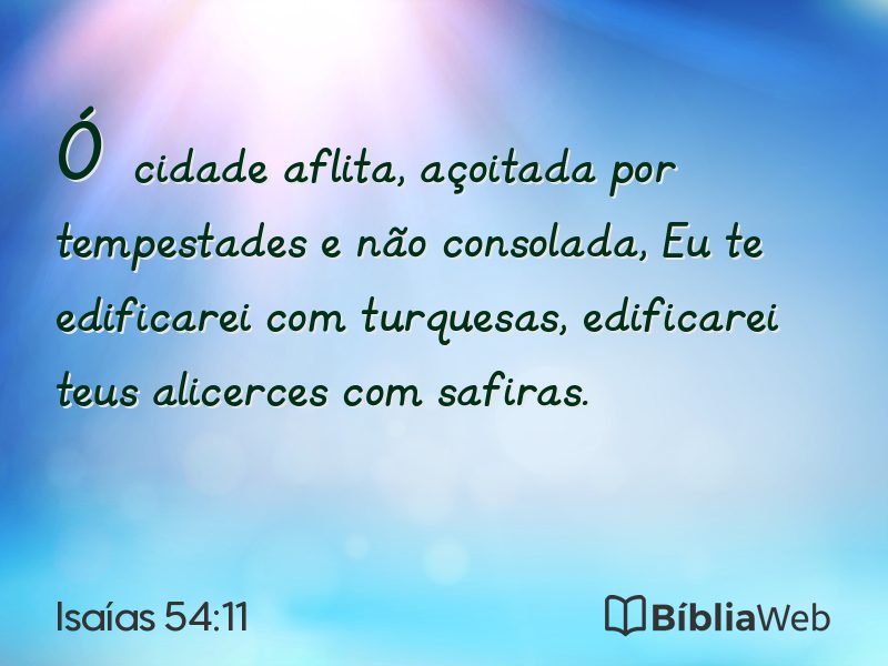 Isaías 54:11 em imagem para compartilhar