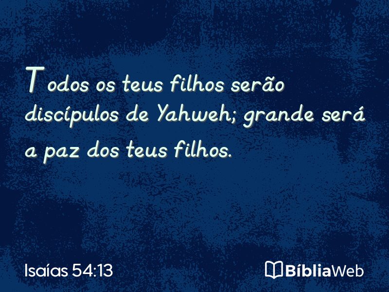 Isaías 54:13 em imagem para compartilhar